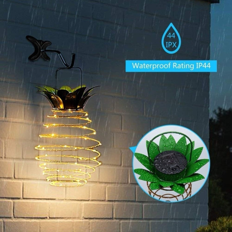 30顆 LED 戶外鐵質鳳梨燈串太陽能燈伸縮吊燈現代門廊燈，30顆 LED