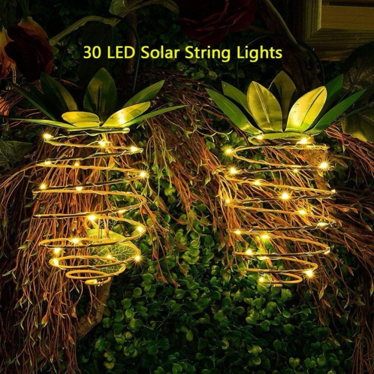 30顆 LED 戶外鐵質鳳梨燈串太陽能燈伸縮吊燈現代門廊燈，30顆 LED