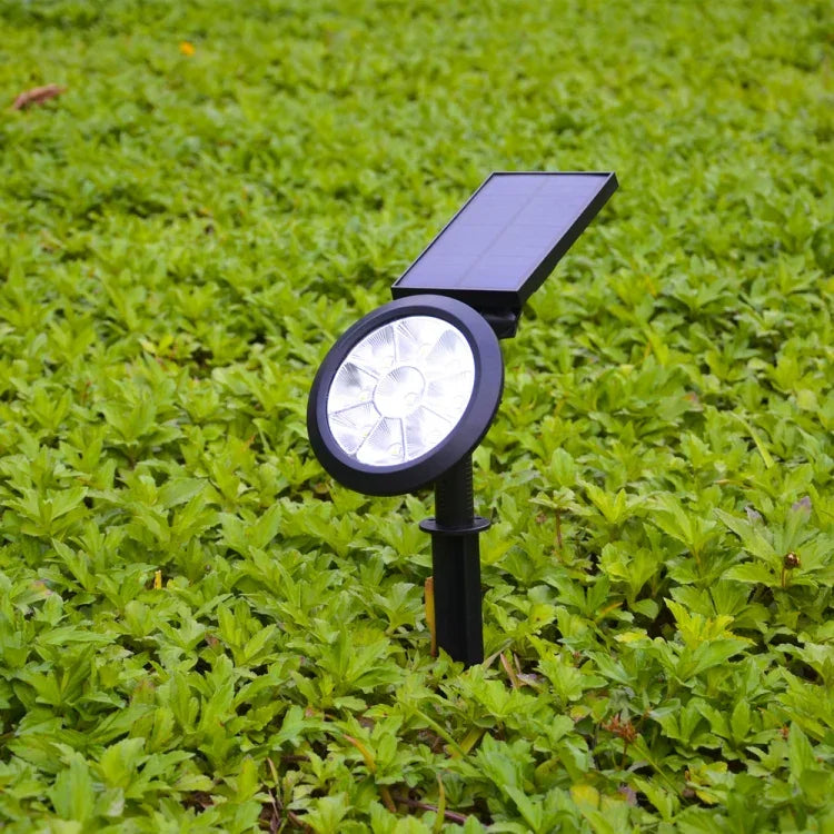 9 LED 太陽能花園燈 LED 戶外花園可調 IP65 防水燈，彩色變換，暖白光 + 白光