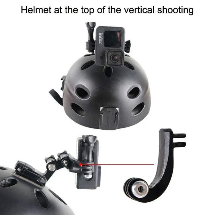 運動相機配件，適用於GoPro HERO11 Black / HERO9 Black / DJI Osmo Action 3，中心垂直彎臂，弧形延長桿，中心通用彎臂，1/4轉接頭