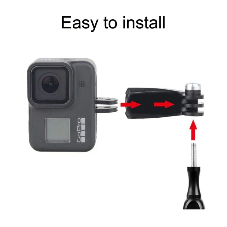 運動相機配件，適用於GoPro HERO11 Black / HERO9 Black / DJI Osmo Action 3，中心垂直彎臂，弧形延長桿，中心通用彎臂，1/4轉接頭