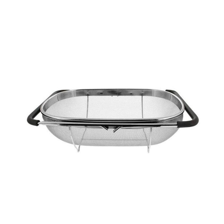 不鏽鋼折疊過濾器廚房工具排水家用伸縮蔬果籃，24x34x11厘米，18x27x11厘米