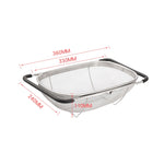 不鏽鋼折疊過濾器廚房工具排水家用伸縮蔬果籃，24x34x11厘米，18x27x11厘米