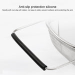 不鏽鋼折疊過濾器廚房工具排水家用伸縮蔬果籃，24x34x11厘米，18x27x11厘米