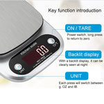 BOH-C305 廚房不鏽鋼 LCD 電子秤，規格：5kg/0.1g，5kg/0.1g