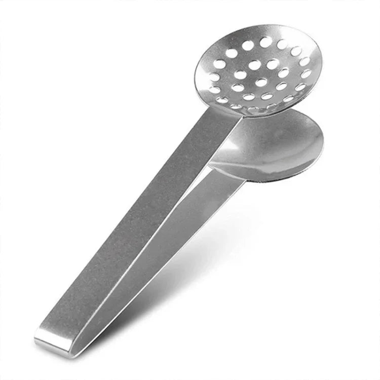 2件套不鏽鋼圓形茶包夾茶包擠壓器夾持器，擠壓器夾持器