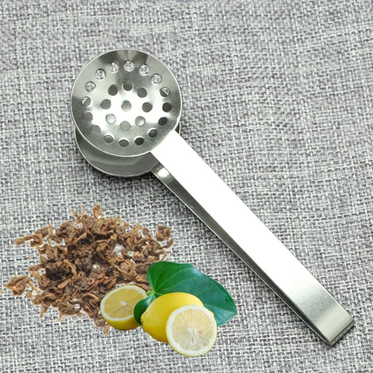 2件套不鏽鋼圓形茶包夾茶包擠壓器夾持器，擠壓器夾持器