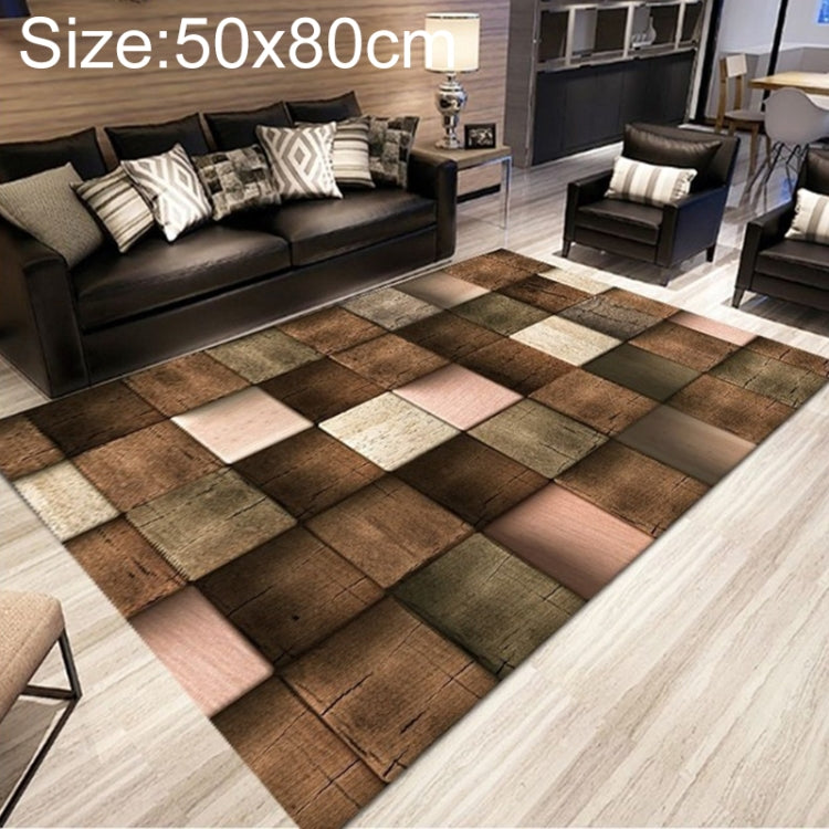 簡約現代抽象格子地毯客廳臥室地墊，50x80cm，80x120cm