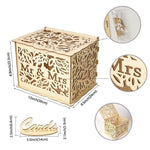 DIY木製美麗婚禮卡片盒禮物裝飾盒，小號，大號