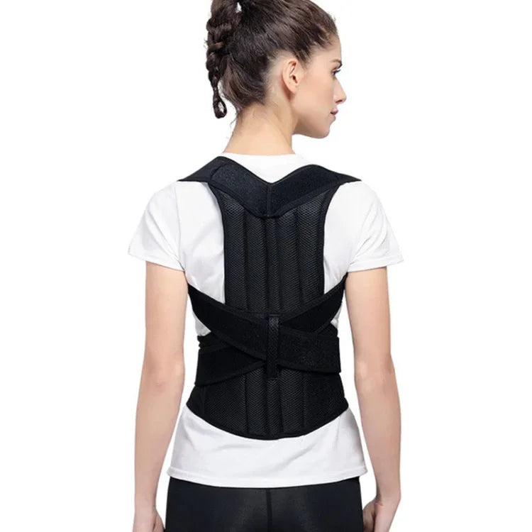 駝背矯正帶脊椎背部固定帶矯正衣，XS，S，M，L，XL，XXL