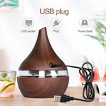 300ml USB 電動香薰空氣擴散器木質超聲波加濕器精油香薰冷霧製造器