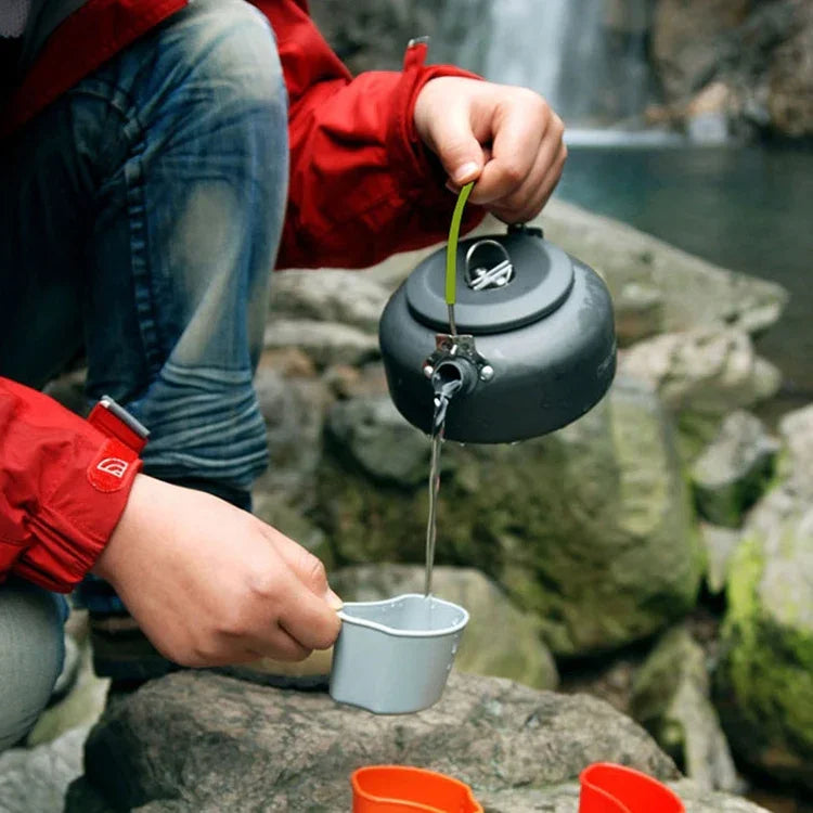 0.8L便攜戶外登山野餐鋁壺茶壺咖啡壺，0.8L