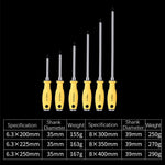 鉻釩鋼衝擊螺絲刀，6.3x200毫米4英寸十字，6.3x225毫米5英寸十字，6.3x250毫米6英寸十字，8x300毫米8英寸十字，8x350毫米10英寸十字，8x400毫米12英寸十字