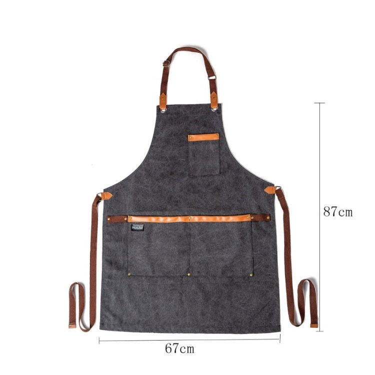 水洗帆布圍裙 廚師 咖啡店 烤肉 美髮師圍裙