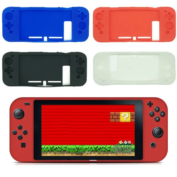 Switch 遊戲主機專用矽膠保護套 全包覆橡膠保護殼（白色）