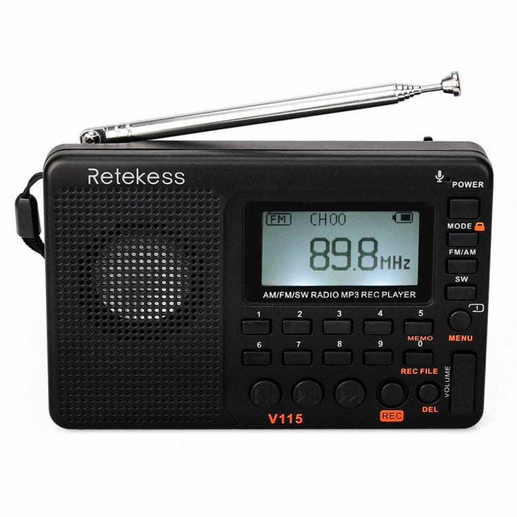 Retekess V-115 全頻段收音機 FM AM 便攜 MP3 播放器，V-115