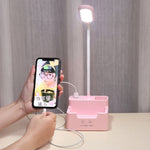 學生 USB 充電臥室觸控 LED 護眼多功能創意桌燈，帶風扇，不帶風扇
