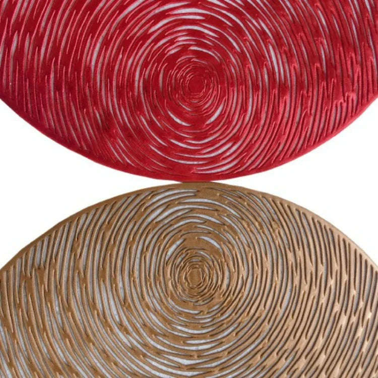 2 PCS Fashion Round Hollow Placemats PVC Table Mats Coffee Cup Pad