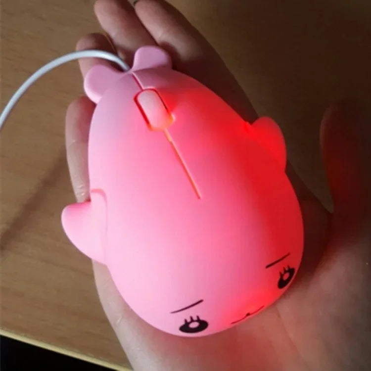 可愛卡通有線滑鼠女孩辦公家用筆電滑鼠