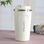 Smart Version Double Stainless steel 304 Coffee Mug Car Thermos Mug Travel Thermo Cup, 380ml Black, 380ml Green, 380ml Blue, 380ml Pink, 380ml White, 510ml White, 510ml Black, 510ml Green, 510ml Blue, 510ml Pink