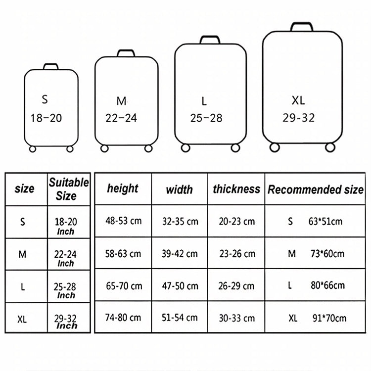 旅行耐磨彈性行李箱保護套 防塵罩，18-21吋，22-24吋，25-28吋，29-32吋