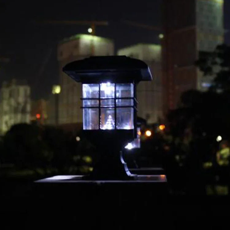 Solar Pillar Light Outdoor Waterproof Decorative Garden Lawn Wall Lamp