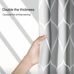Shower Curtain Waterproof Bathroom Geometric Light Grey Bath Curtains, 80x200cm, 100x200cm, 120x180cm, 200x180cm