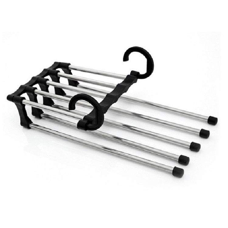 多功能5合1伸縮折疊衣櫥魔術褲架，5合1伸縮架