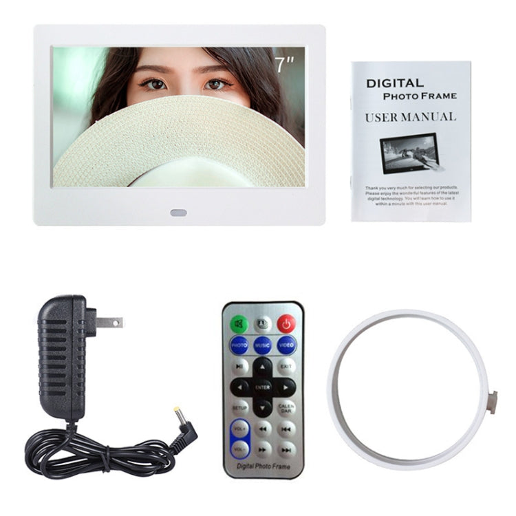 DPF-706 7 吋數位相框 LED 壁掛廣告機，美規插頭、歐規插頭、英規插頭、澳規插頭