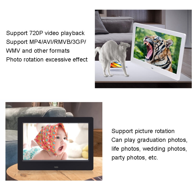 DPF-706 7 吋數位相框 LED 壁掛廣告機，美規插頭、歐規插頭、英規插頭、澳規插頭