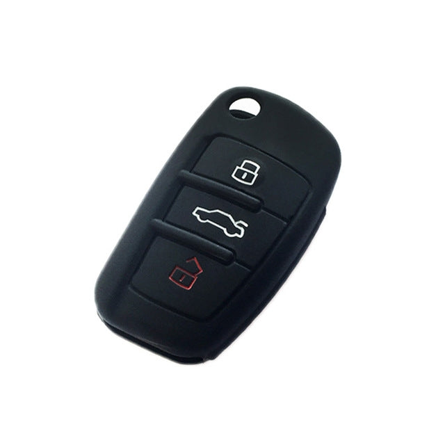 2 PCS Car Key Cover Silicone Flip Key Remote Holder Case Cover for Audi Q3 A3 A1, Black, Green, Pink, Blue, Red