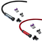 CC57 540 度旋轉磁吸快充數據線，1m + 8 Pin + Type-C/USB-C + Micro USB + 紅色，1m + Type-C/USB-C + Micro USB + 黑色，2m + Type-C/USB-C + Micro USB + 紅色，2m + Type-C/USB-C + Micro USB + 黑色