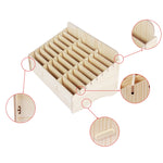 2件套木質會議教室手機收納桌面收納盒，白橡木24格