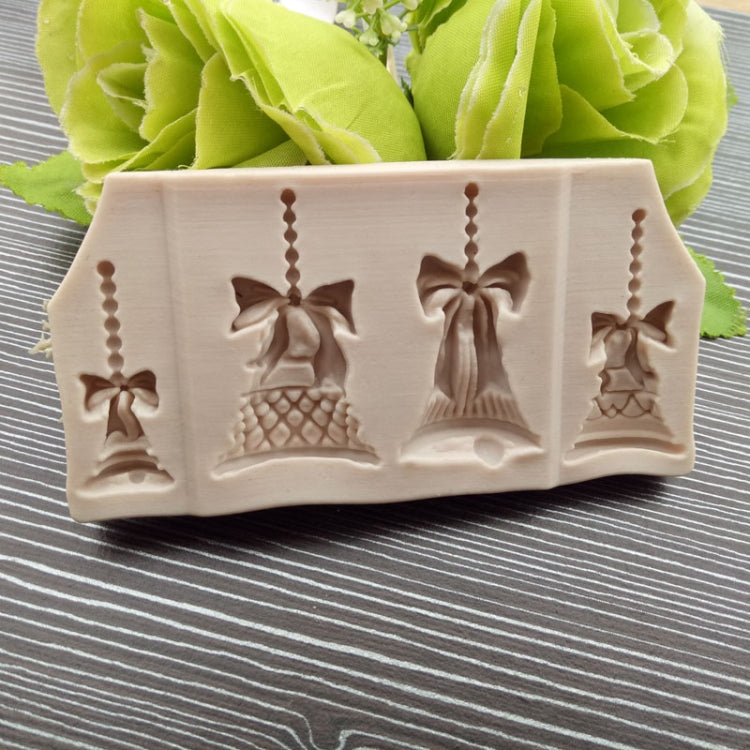 2件聖誕鈴鐺巧克力糖果餅乾蛋糕裝飾工具DIY烘焙翻糖食品級矽膠模具, 聖誕鈴鐺