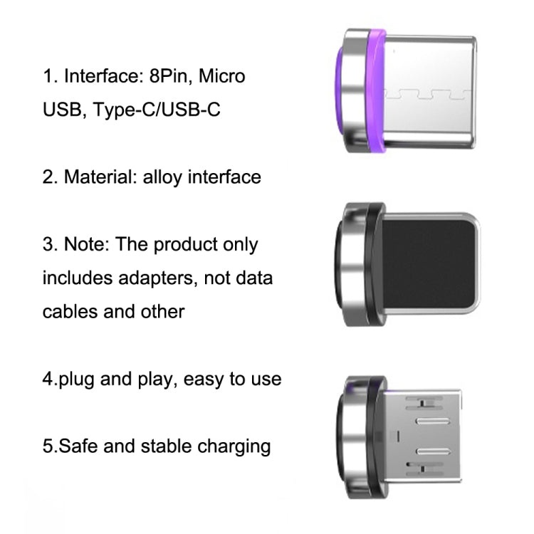 CC57 支援數據傳輸磁吸快充轉接器，Micro USB，8Pin