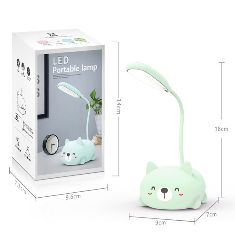 卡通貓設計LED護眼閱讀燈 USB充電桌燈，藍色、白色、綠色、粉紅色
