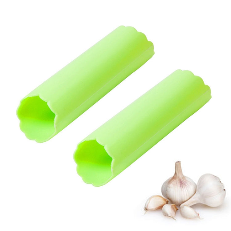 2件組廚房剝蒜器 蒜泥壓榨器 不傷手矽膠剝蒜器，綠色、紅色、藍色