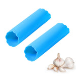 2件組廚房剝蒜器 蒜泥壓榨器 不傷手矽膠剝蒜器，綠色、紅色、藍色