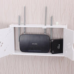 WiFi 路由器盒 PVC 壁掛架 掛板支架 收納盒，41x23x8.5cm