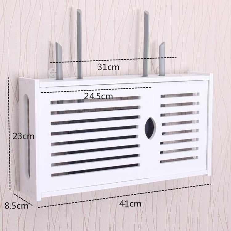 WiFi 路由器盒 PVC 壁掛架 掛板支架 收納盒，41x23x8.5cm