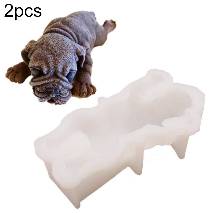 2 件裝 4 英寸沙皮狗慕斯蛋糕矽膠模具 3D 立體冰淇淋模具 沙皮狗形狀