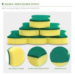 10個魔術海綿擦清潔廚房清潔擦碗布廚房清潔工具，10x8x3cm，腰形，10x8x3cm，方形