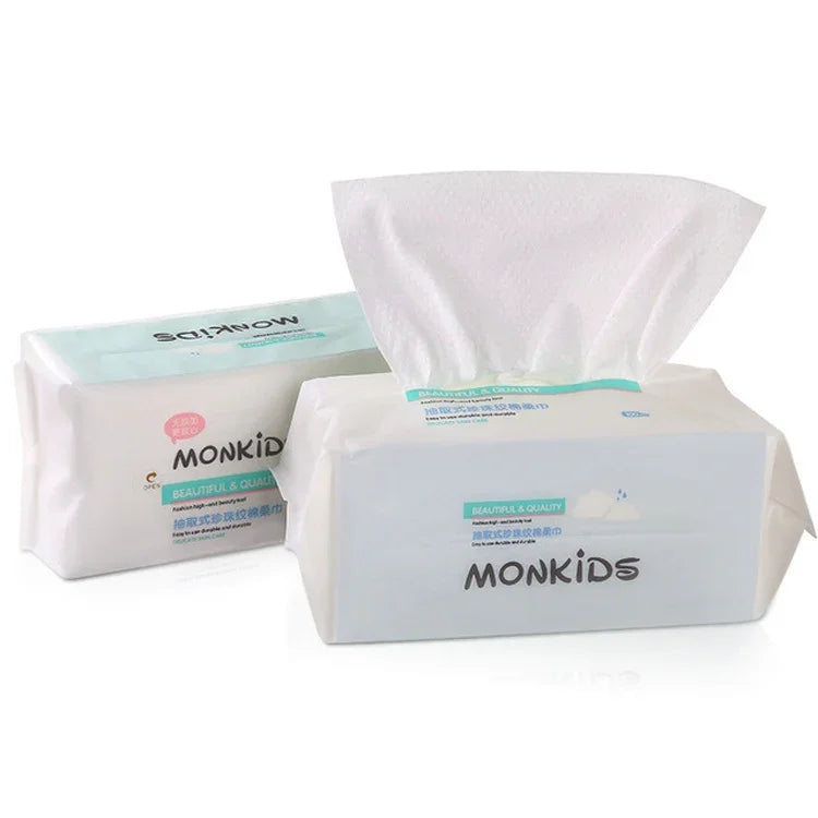 MONKIDS KS037 一次性純棉加厚珍珠潔面毛巾，100片珍珠紋理
