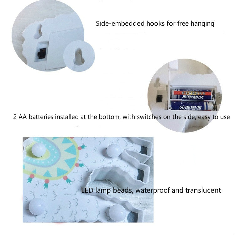 LED 彩繪燈籠 羊駝夜燈 節日裝飾房間擺設燈
