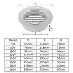 外牆不銹鋼平頭防雨防蟲鳥罩，70mm，80mm，00mm，120mm，150mm，180mm，200mm
