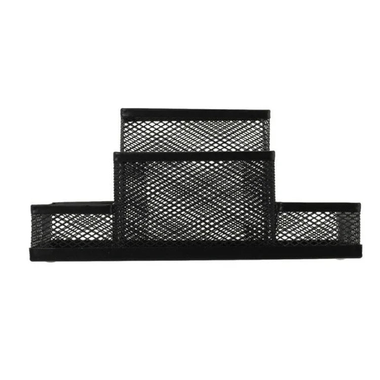 桌面收納架金屬網狀筆筒收納盒 家用收納整理，尺寸：15.5x10.2x10cm，桌面收納架