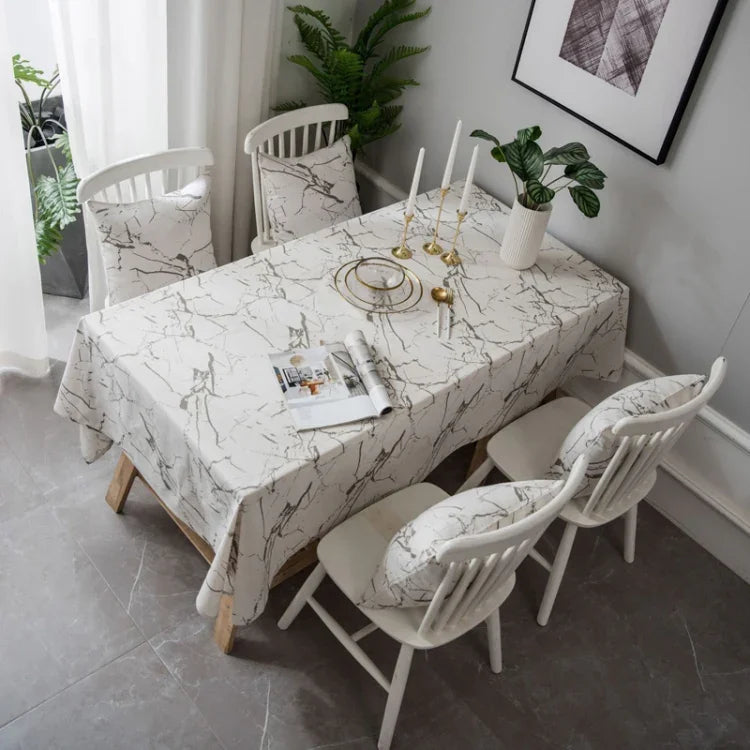 Marble Pattern Minimalist Tablecloth Cover Table Cloth Cotton Linen Dust-proof Cabinet Cloth, 60x60cm, 90x90cm, 100x140cm, 140x140cm, 140x160cm, 140x180cm, 140x200cm, 140x220cm, 140x250cm, 140x260cm, 140x300cm