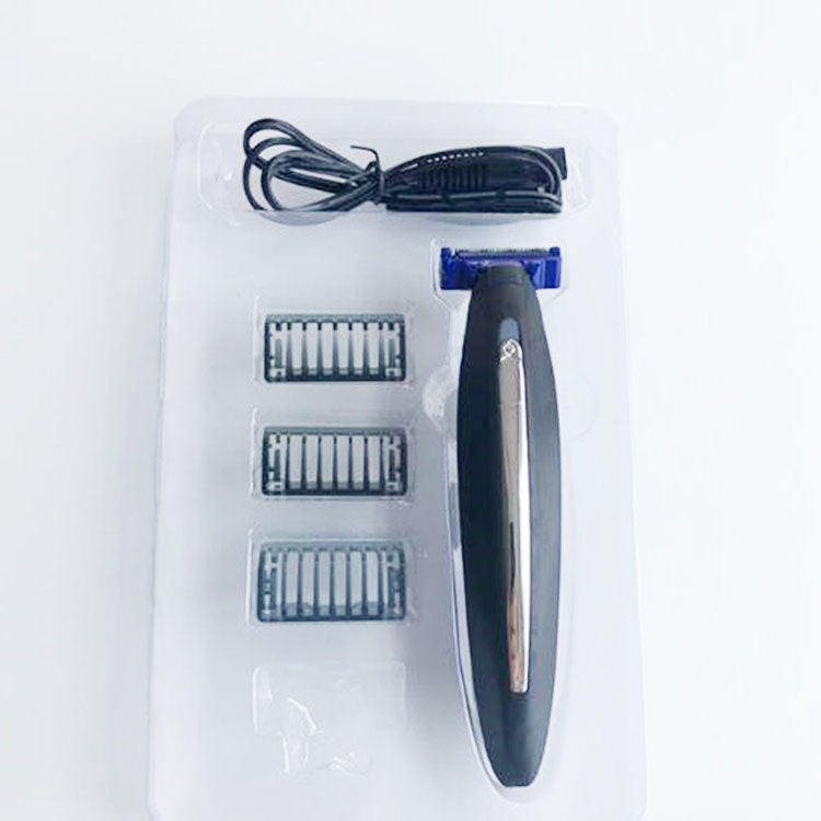 電動男士剃須刀充電式剃須刀修剪器，黑藍色