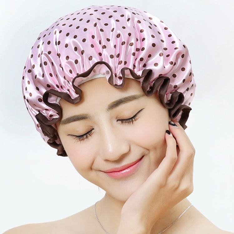 加厚防水浴帽雙層淋浴護髮帽女性用品，尺寸：28cm