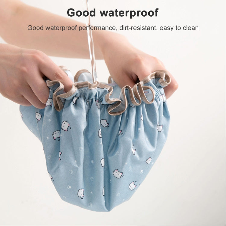 加厚防水浴帽雙層淋浴護髮帽女性用品，尺寸：28cm